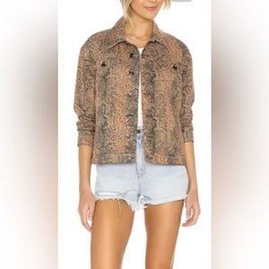NWOT Free People Snakeskin Trucker jacket